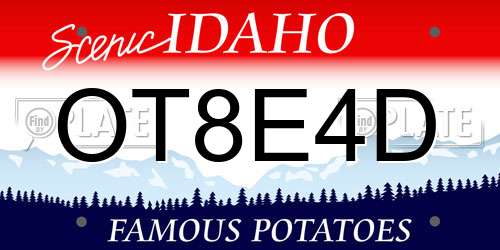 OT8E4D Idaho License Plate