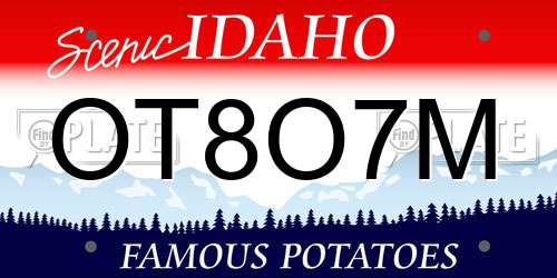 OT8O7M Idaho License Plate