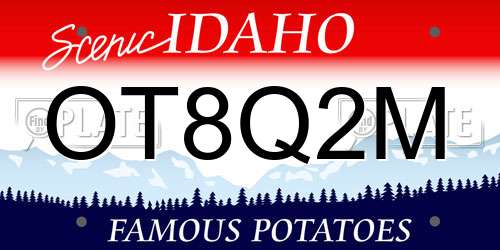 OT8Q2M Idaho License Plate