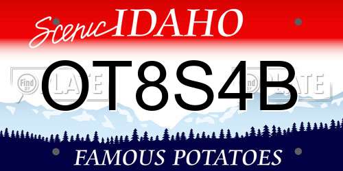 OT8S4B Idaho License Plate