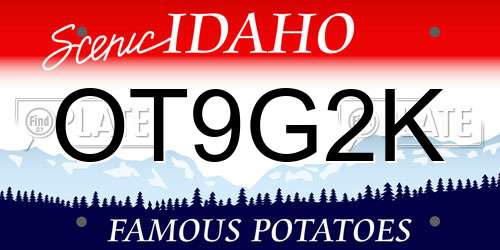 OT9G2K Idaho License Plate