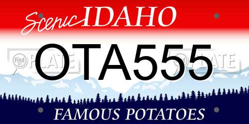 OTA555 Idaho License Plate