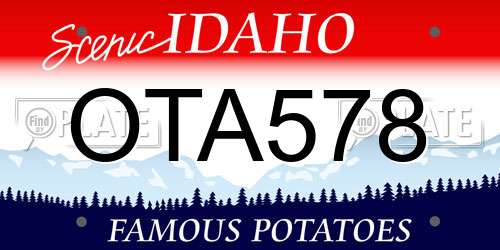 OTA578 Idaho License Plate