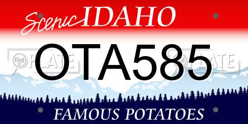 OTA585 Idaho License Plate
