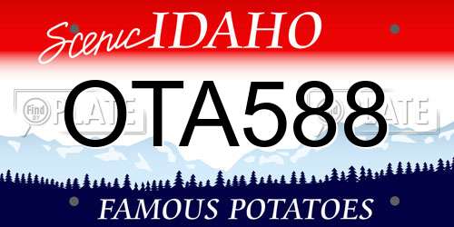 OTA588 Idaho License Plate