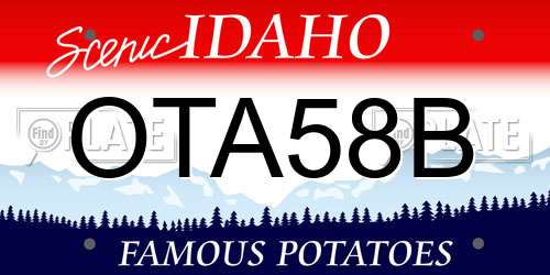 OTA58B Idaho License Plate
