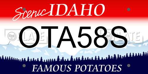 OTA58S Idaho License Plate