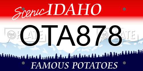 OTA878 Idaho License Plate