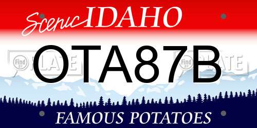 OTA87B Idaho License Plate