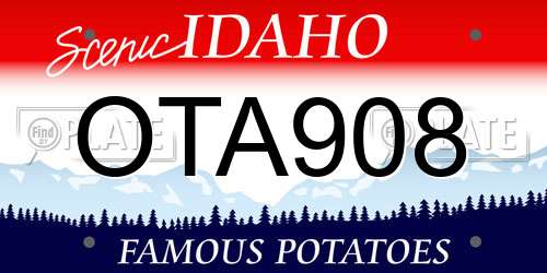 OTA908 Idaho License Plate