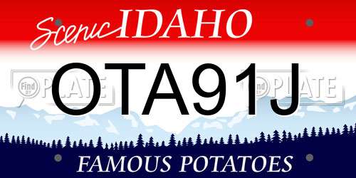 OTA91J Idaho License Plate