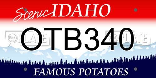 OTB340 Idaho License Plate
