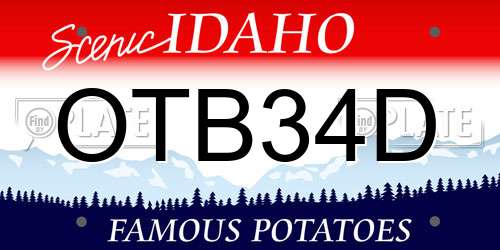 OTB34D Idaho License Plate