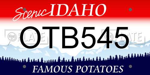 OTB545 Idaho License Plate