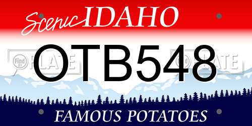 OTB548 Idaho License Plate