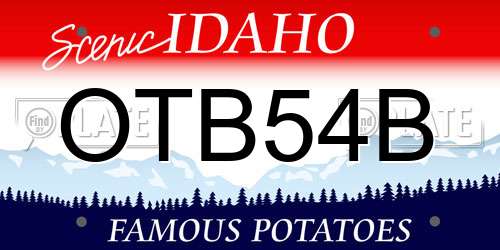 OTB54B Idaho License Plate