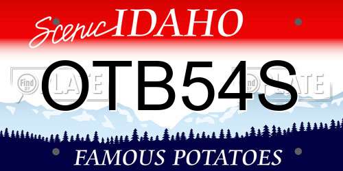 OTB54S Idaho License Plate