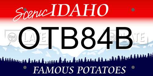 OTB84B Idaho License Plate