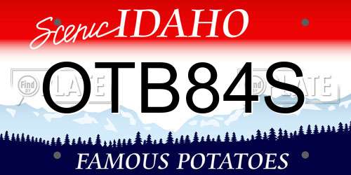 OTB84S Idaho License Plate