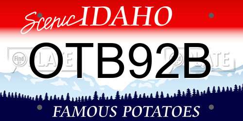 OTB92B Idaho License Plate