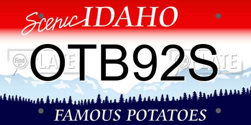OTB92S Idaho License Plate