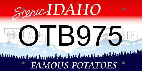 OTB975 Idaho License Plate