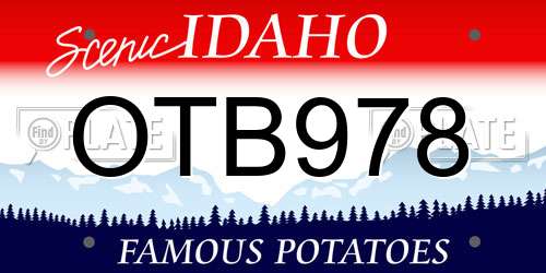 OTB978 Idaho License Plate