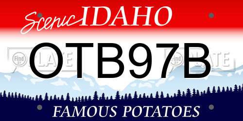 OTB97B Idaho License Plate