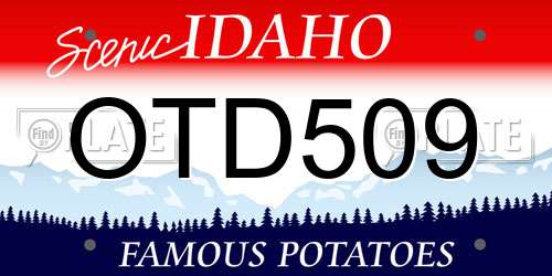 OTD509 Idaho License Plate