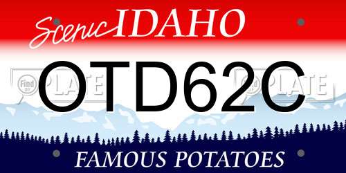 OTD62C Idaho License Plate