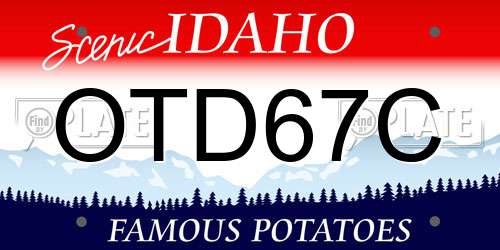 OTD67C Idaho License Plate