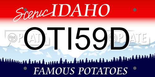 OTI59D Idaho License Plate
