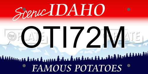 OTI72M Idaho License Plate
