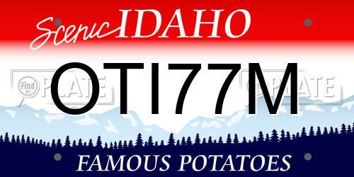 OTI77M Idaho License Plate