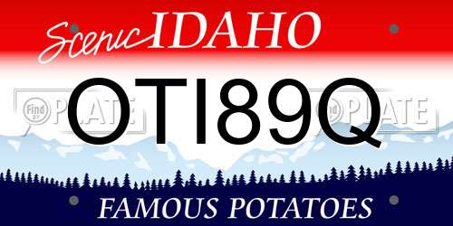 OTI89Q Idaho License Plate