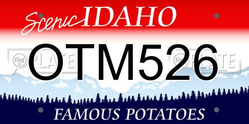 OTM526 Idaho License Plate
