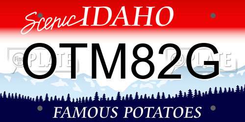 OTM82G Idaho License Plate