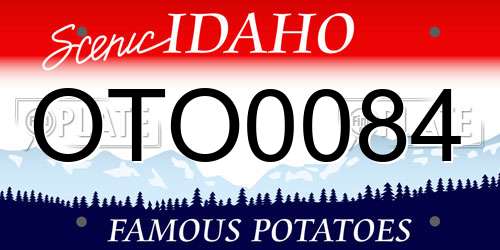 OTO0084 Idaho License Plate