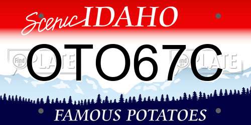 OTO67C Idaho License Plate