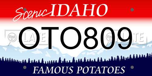OTO809 Idaho License Plate