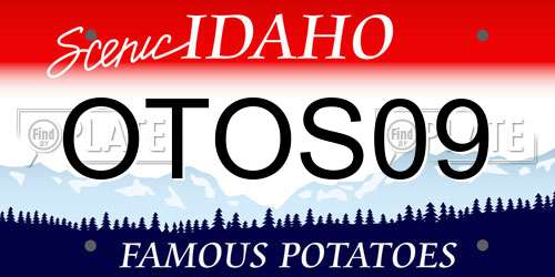 OTOS09 Idaho License Plate