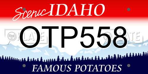 OTP558 Idaho License Plate