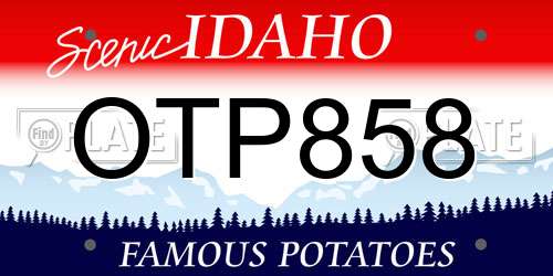 OTP858 Idaho License Plate