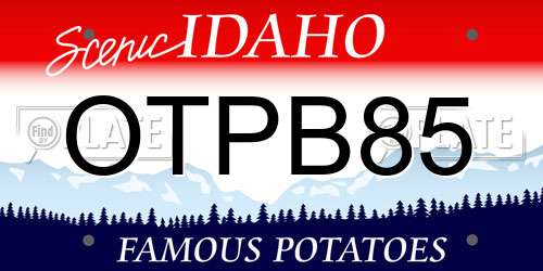 OTPB85 Idaho License Plate