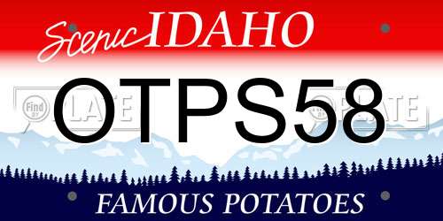 OTPS58 Idaho License Plate