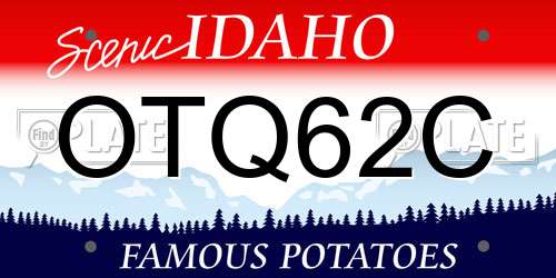 OTQ62C Idaho License Plate