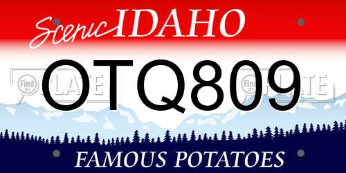 OTQ809 Idaho License Plate