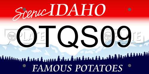 OTQS09 Idaho License Plate
