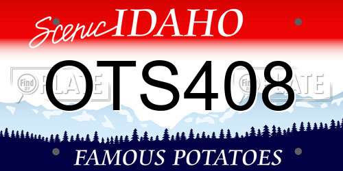 OTS408 Idaho License Plate