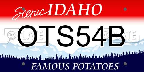 OTS54B Idaho License Plate
